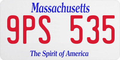 MA license plate 9PS535