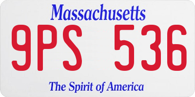 MA license plate 9PS536