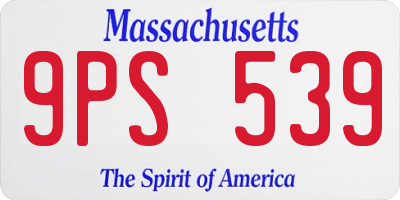 MA license plate 9PS539