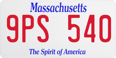 MA license plate 9PS540