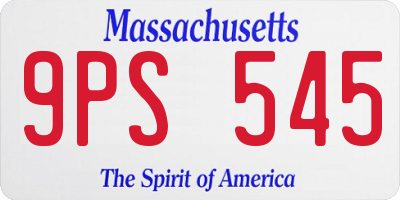 MA license plate 9PS545