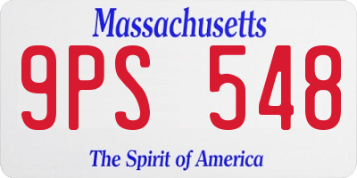 MA license plate 9PS548