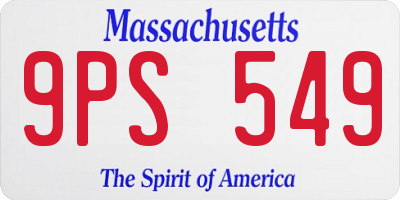 MA license plate 9PS549