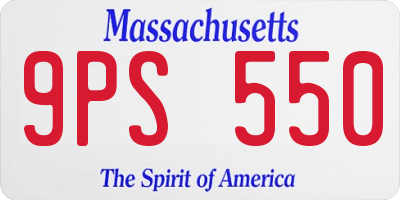 MA license plate 9PS550