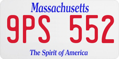 MA license plate 9PS552