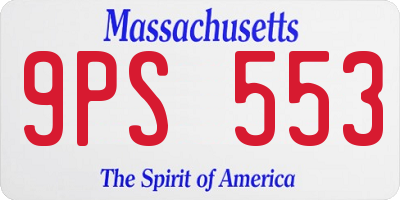 MA license plate 9PS553