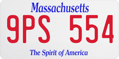 MA license plate 9PS554