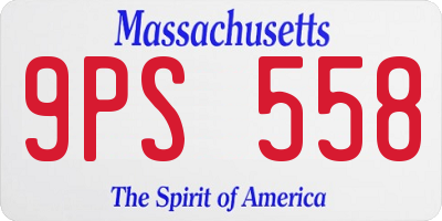 MA license plate 9PS558