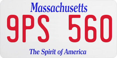 MA license plate 9PS560