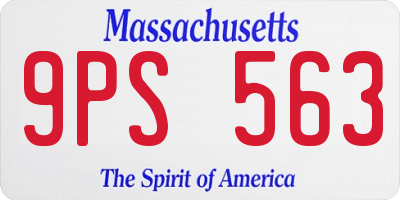 MA license plate 9PS563