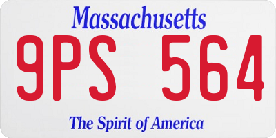 MA license plate 9PS564