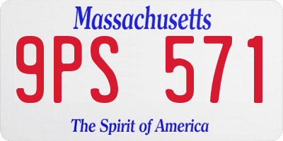 MA license plate 9PS571