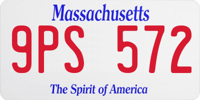 MA license plate 9PS572