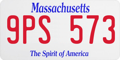 MA license plate 9PS573