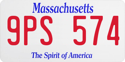 MA license plate 9PS574