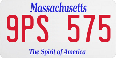 MA license plate 9PS575