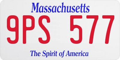 MA license plate 9PS577