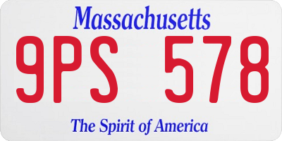 MA license plate 9PS578