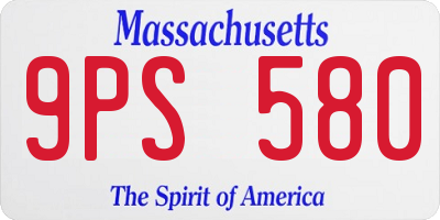 MA license plate 9PS580