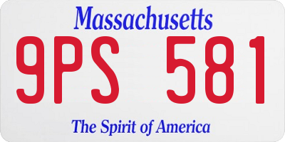 MA license plate 9PS581