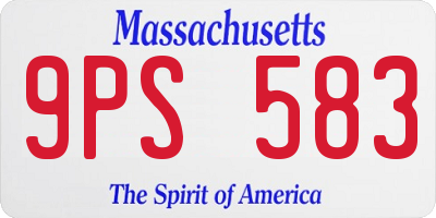 MA license plate 9PS583