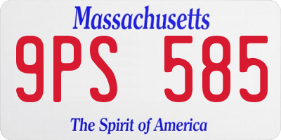 MA license plate 9PS585