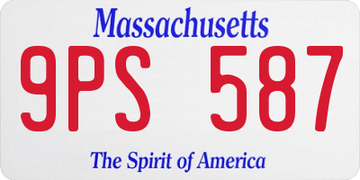MA license plate 9PS587