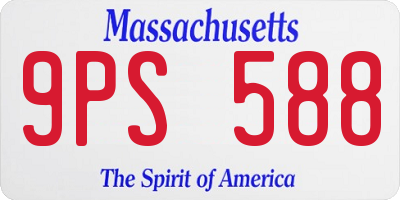 MA license plate 9PS588