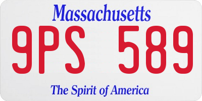 MA license plate 9PS589