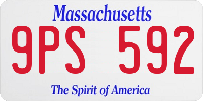 MA license plate 9PS592