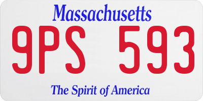 MA license plate 9PS593