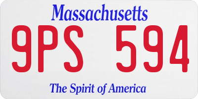 MA license plate 9PS594