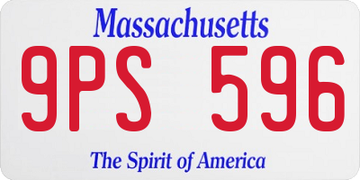 MA license plate 9PS596