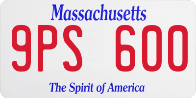 MA license plate 9PS600