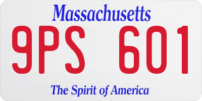 MA license plate 9PS601