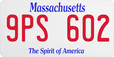 MA license plate 9PS602