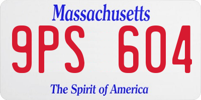 MA license plate 9PS604