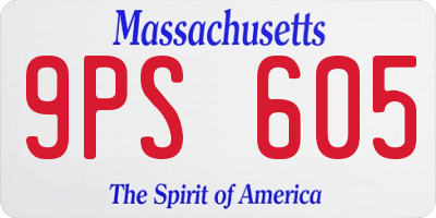 MA license plate 9PS605