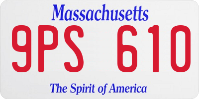 MA license plate 9PS610