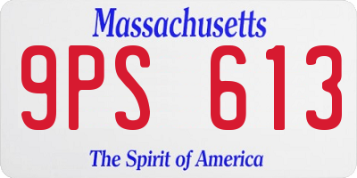 MA license plate 9PS613