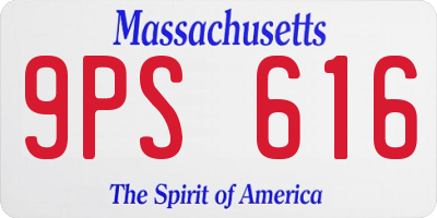 MA license plate 9PS616