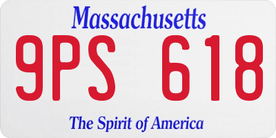 MA license plate 9PS618