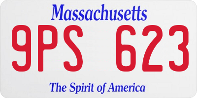 MA license plate 9PS623