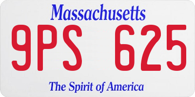 MA license plate 9PS625
