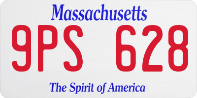 MA license plate 9PS628