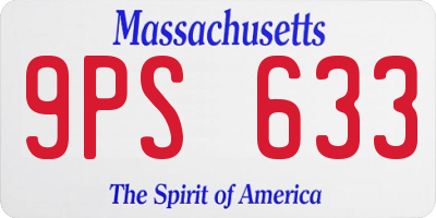 MA license plate 9PS633