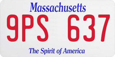 MA license plate 9PS637