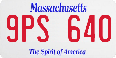 MA license plate 9PS640