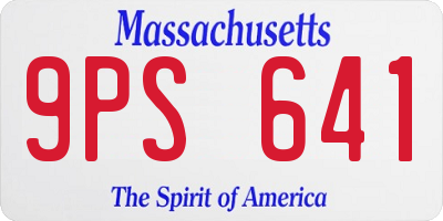 MA license plate 9PS641
