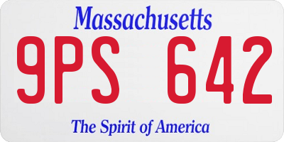 MA license plate 9PS642